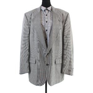 Christian Dior Houndstooth Grey Single Breasted Sport Coat 46 Monsieur Blazer